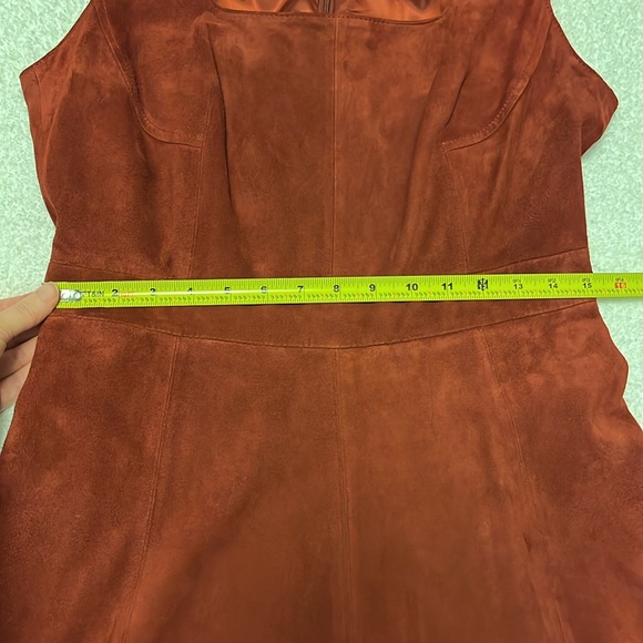 Antonio Melani Rust Red Dress in 100% Suede - Picture 13 of 14